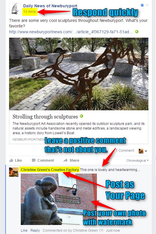 example of using advanced techniques on Facebook