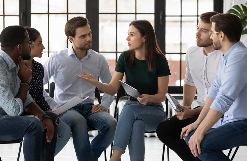 group talking
